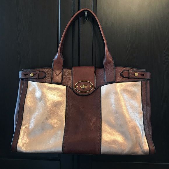 Fossil Handbags - Fossil Rose Gold Vintage Reissue Leather Weekender